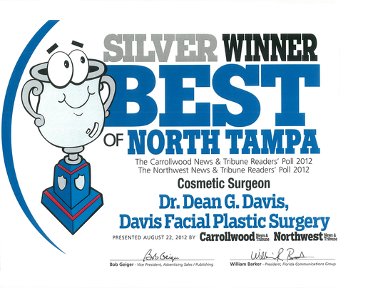 Silver Winner Best of North Tampa certificate