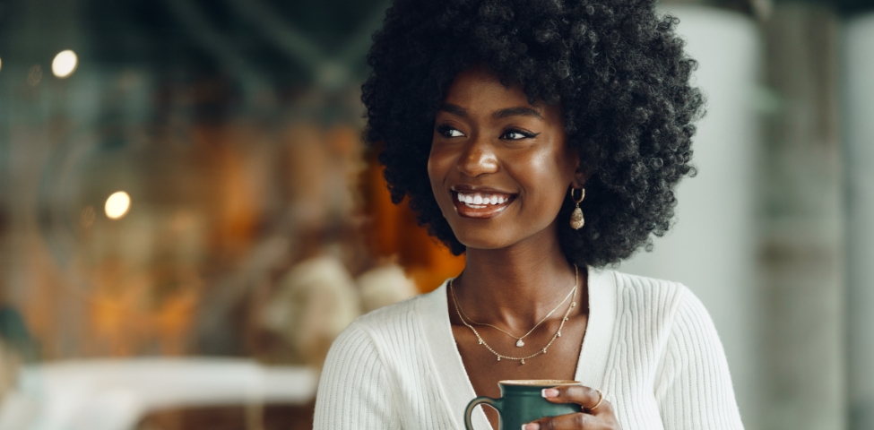 Woman holding coffee