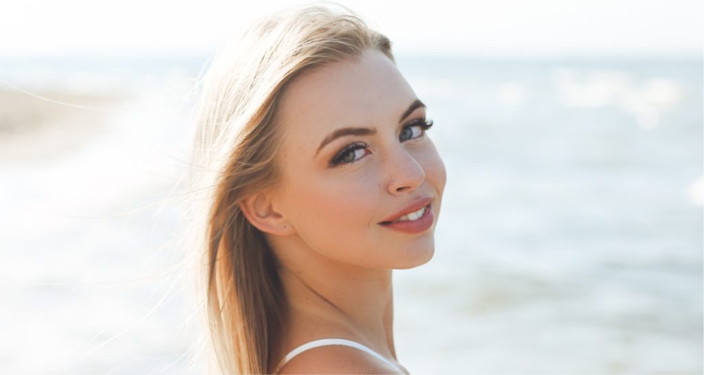 blonde on the beach