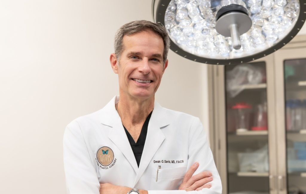 Dr. Davis in his lab coat
