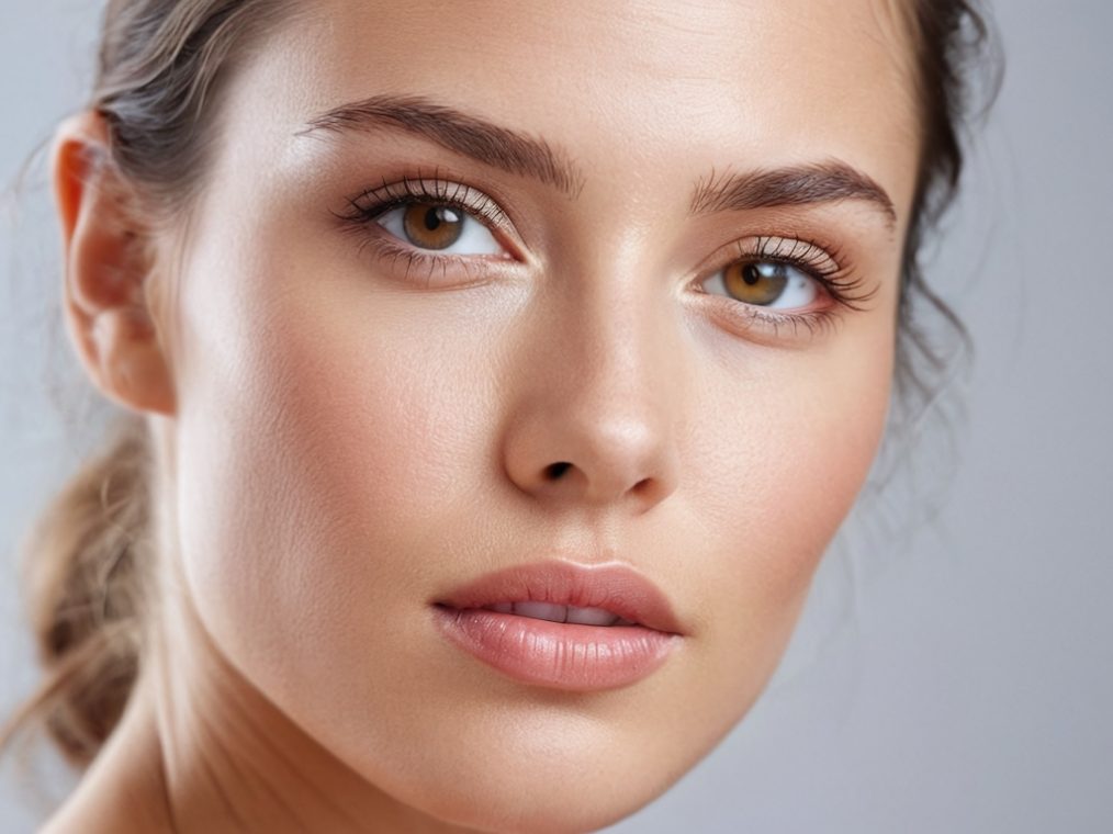 woman peering into the background